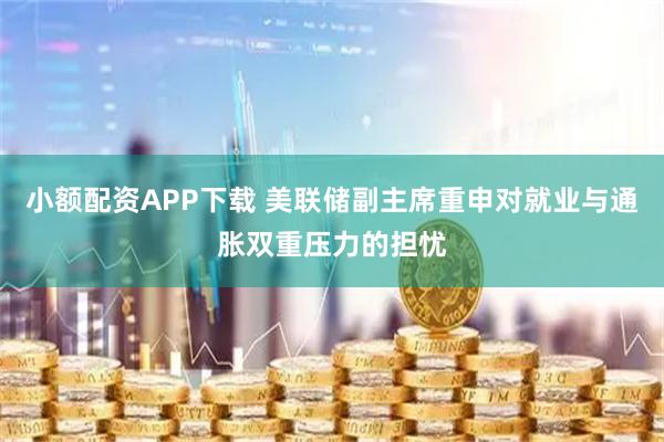 小额配资APP下载 美联储副主席重申对就业与通胀双重压力的担忧